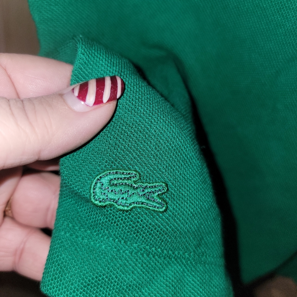 Mens Sz M Lacoste Tennis Polo Green Preppy Tennis Player Logo - Picture 2 of 10